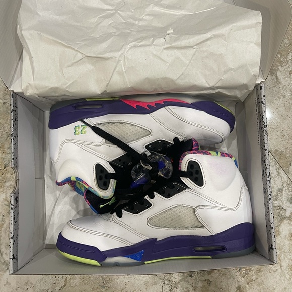 Air Jordan 5 Retro (GS) White/Ghost Green Size 4Y - Picture 4 of 4